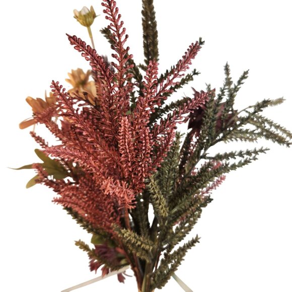 Hand Tied Artificial Flower Bouquet With Burgundy Purple Cream and Green Tones - Picture 11 of 15